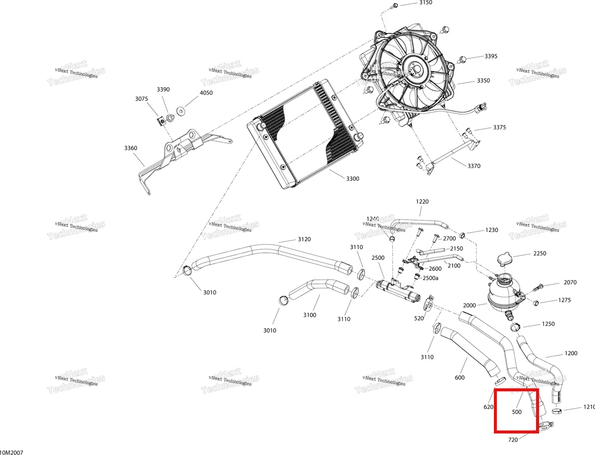 Деталь 509001080 на схеме узла 2020 Ski-Doo EXPEDITION SPORT 600 ACE Cooling - System