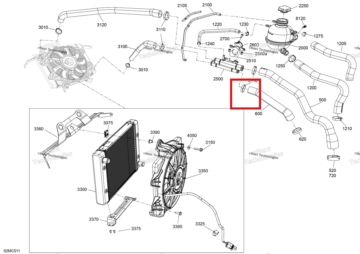 Деталь 509001085 на схеме узла Engine - Cooling