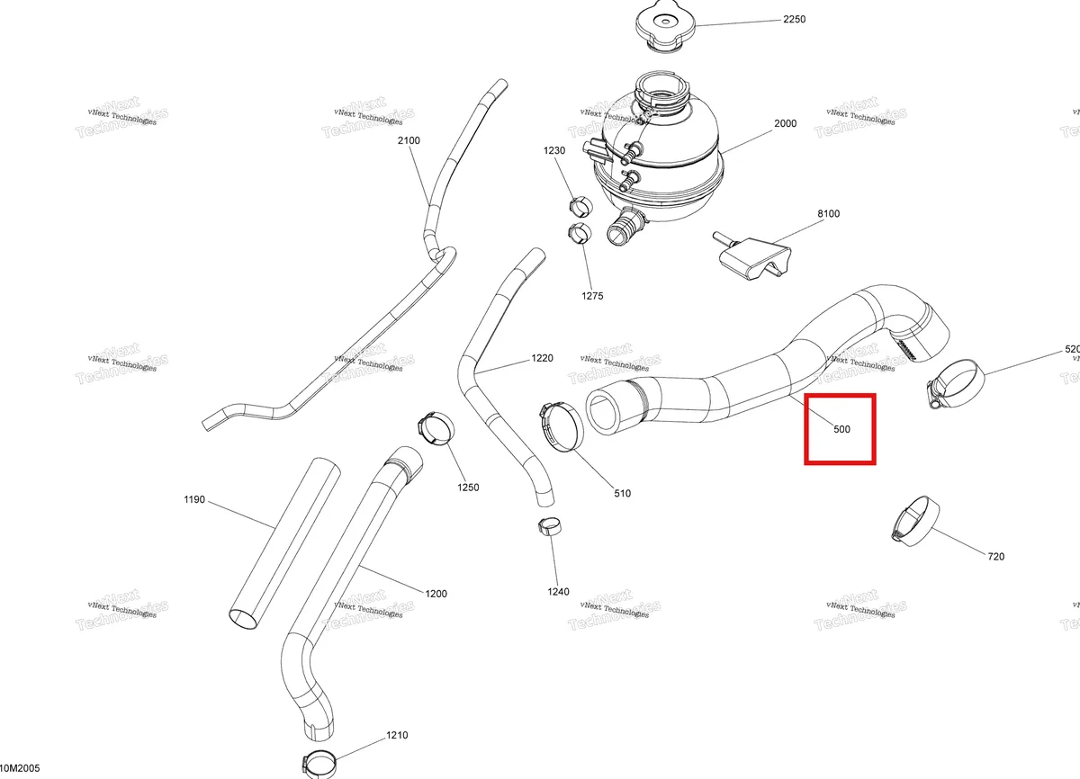 Деталь 509001089 на схеме узла 2020 Ski-Doo MXZ 850 E-TEC - XRS Cooling - System