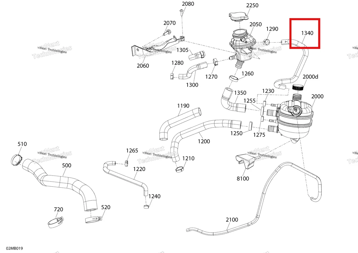 Деталь 509001132 на схеме узла 2022 Ski-Doo SUMMIT 850 E-TEC TURBO - X - Package 154