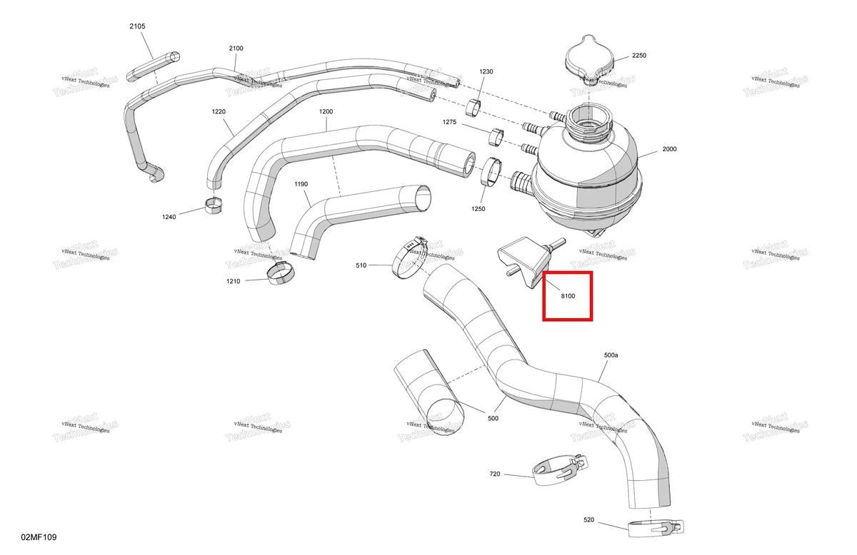 Деталь 509001171 на схеме узла 2026 Ski-Doo TUNDRA - SPORT - 600 EFI - GKTA - Neo Yellow - 15X146X1.6C Track Engine - Cooling