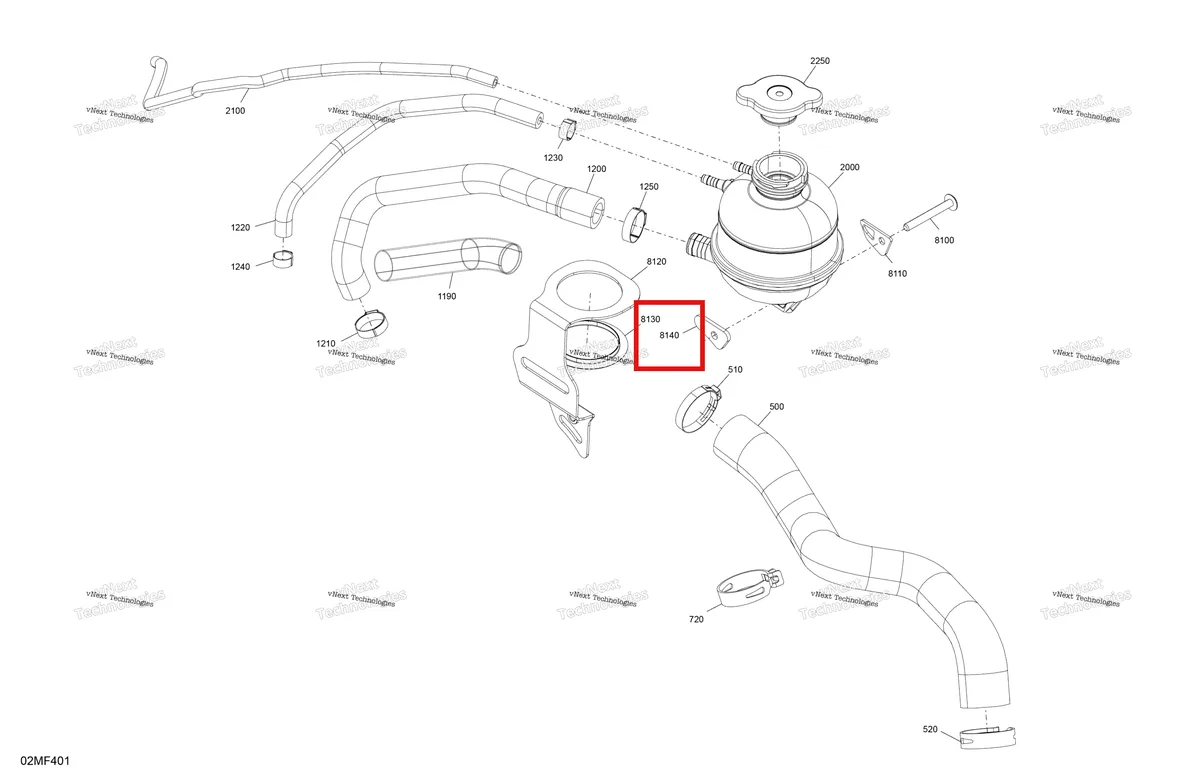 Деталь 509001184 на схеме узла 2026 Ski-Doo MXZ - RACING - 600 RS - BMTA - Neo Yellow - 15X137X1.75R Track Engine - Cooling