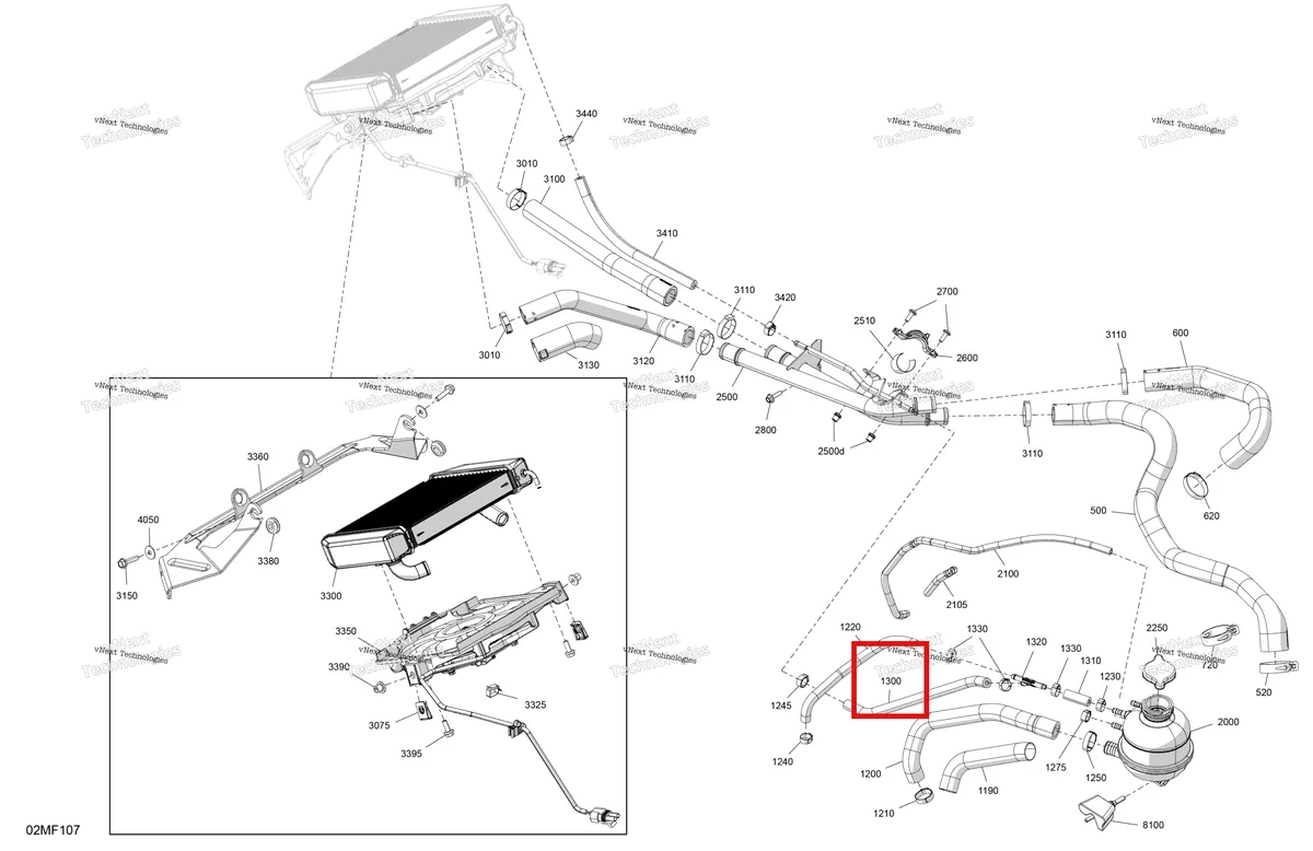 Деталь 509001193 на схеме узла 2026 Ski-Doo TUNDRA - LE - 600 EFI - GDTA - Deep Black - 16X154X1.5CH Track Engine - Cooling