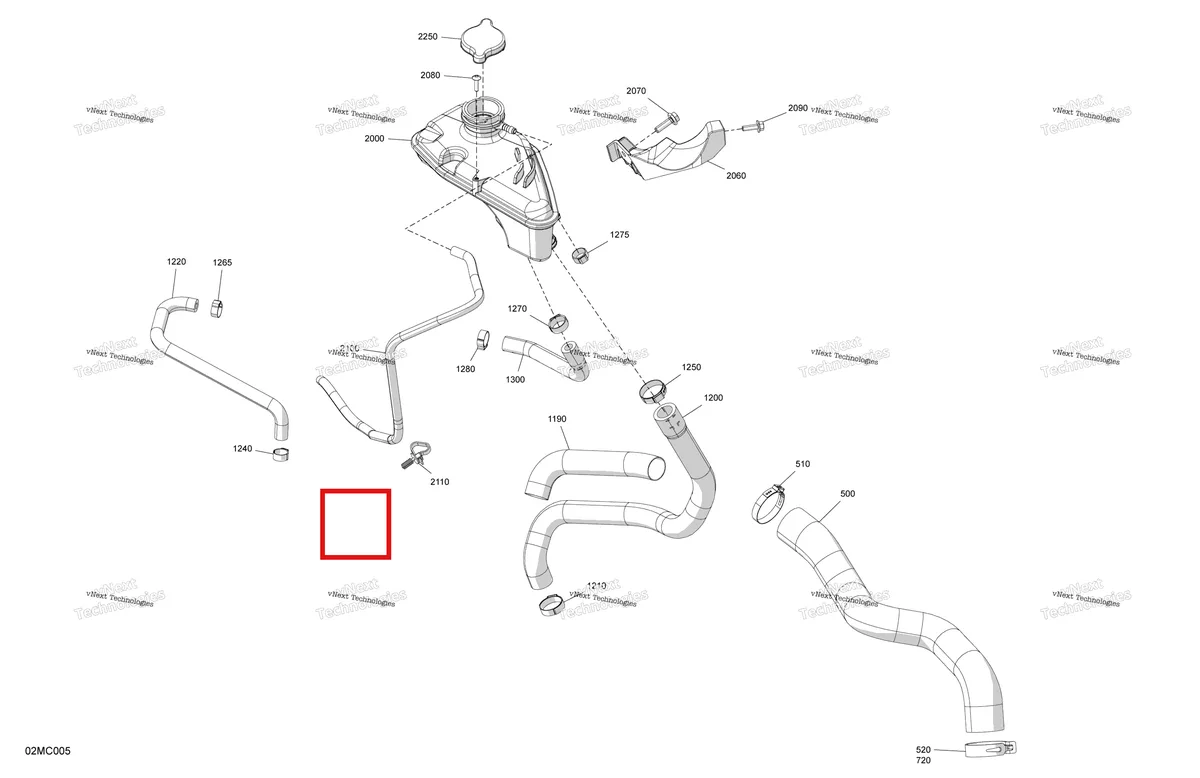 Деталь 509001263 на схеме узла 2023 Ski-Doo FREERIDE 154 - 850 E-TEC Turbo R Engine - Cooling