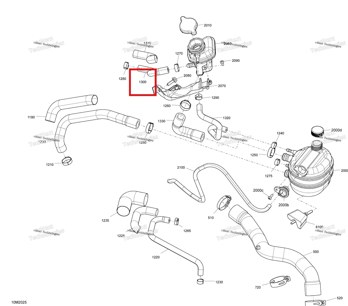 Деталь 509001266 на схеме узла 2020 Ski-Doo SUMMIT 850 E-TEC Turbo Engine - Cooling - 850 Etec Turbo