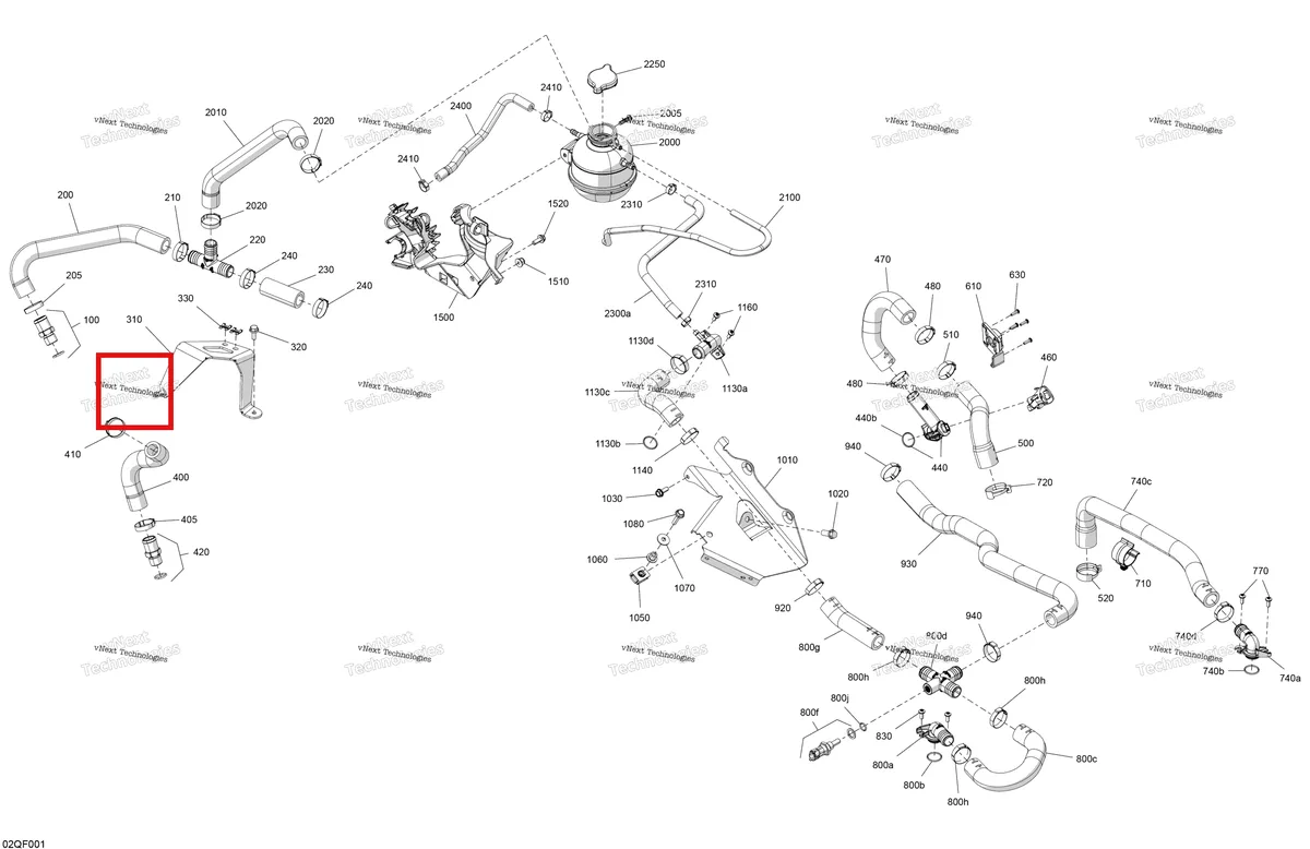 Деталь 509001352 на схеме узла 2026 Ski-Doo EXPEDITION - SPORT - ESTB - Bright White - 15X137X1.6C Track Engine - Cooling