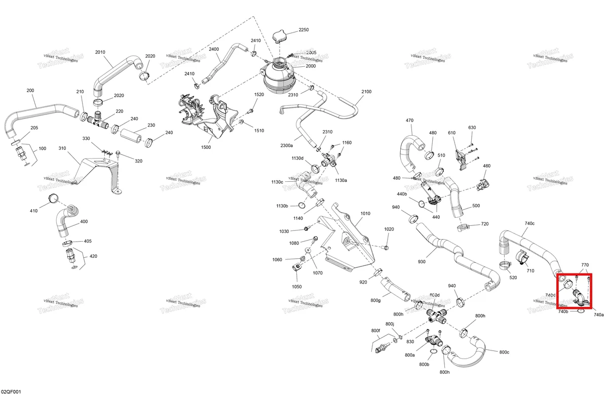 Деталь 509001366 на схеме узла 2026 Ski-Doo EXPEDITION - SPORT - ESTB - Bright White - 15X137X1.6C Track Engine - Cooling