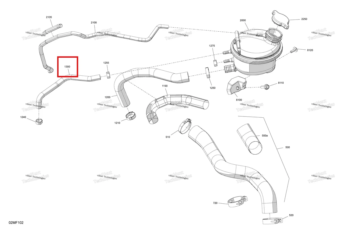 Деталь 509001457 на схеме узла 2026 Ski-Doo SKANDIC - SPORT - 600 EFI - AJTA - Neo Yellow - 20X154X1.25WT Track Engine - Cooling