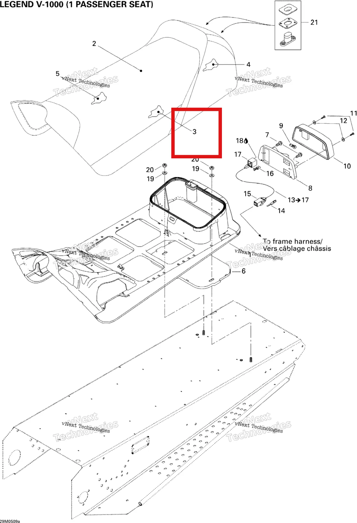 Деталь 510003944 на схеме узла 2005 Ski-Doo Legend V-1000 Seat