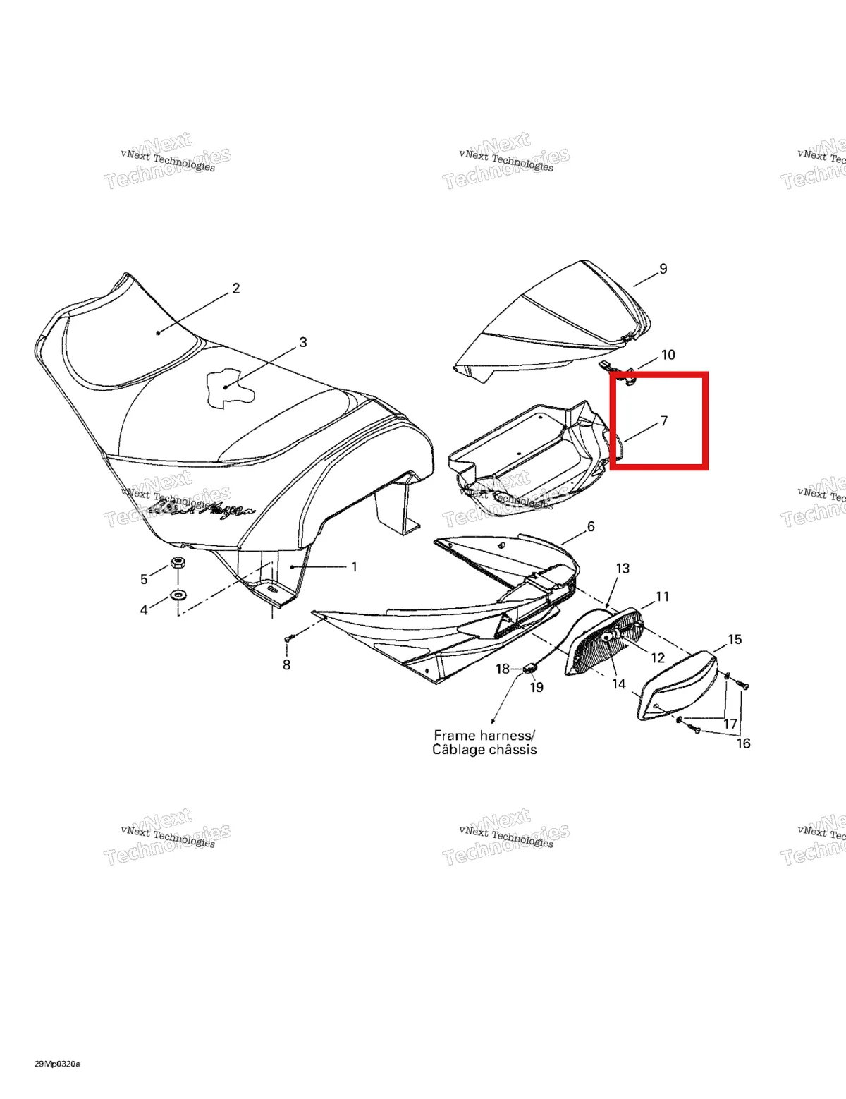 Деталь 510004021 (Деталь Box Liner) на схеме узла 2003 Ski-Doo MX Z Blair Morgan Special Edition Seat