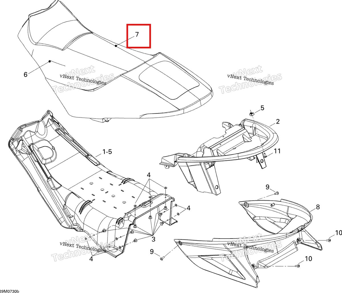 Деталь 510004216 на схеме узла 2007 Ski-Doo MACH Z X Seat X