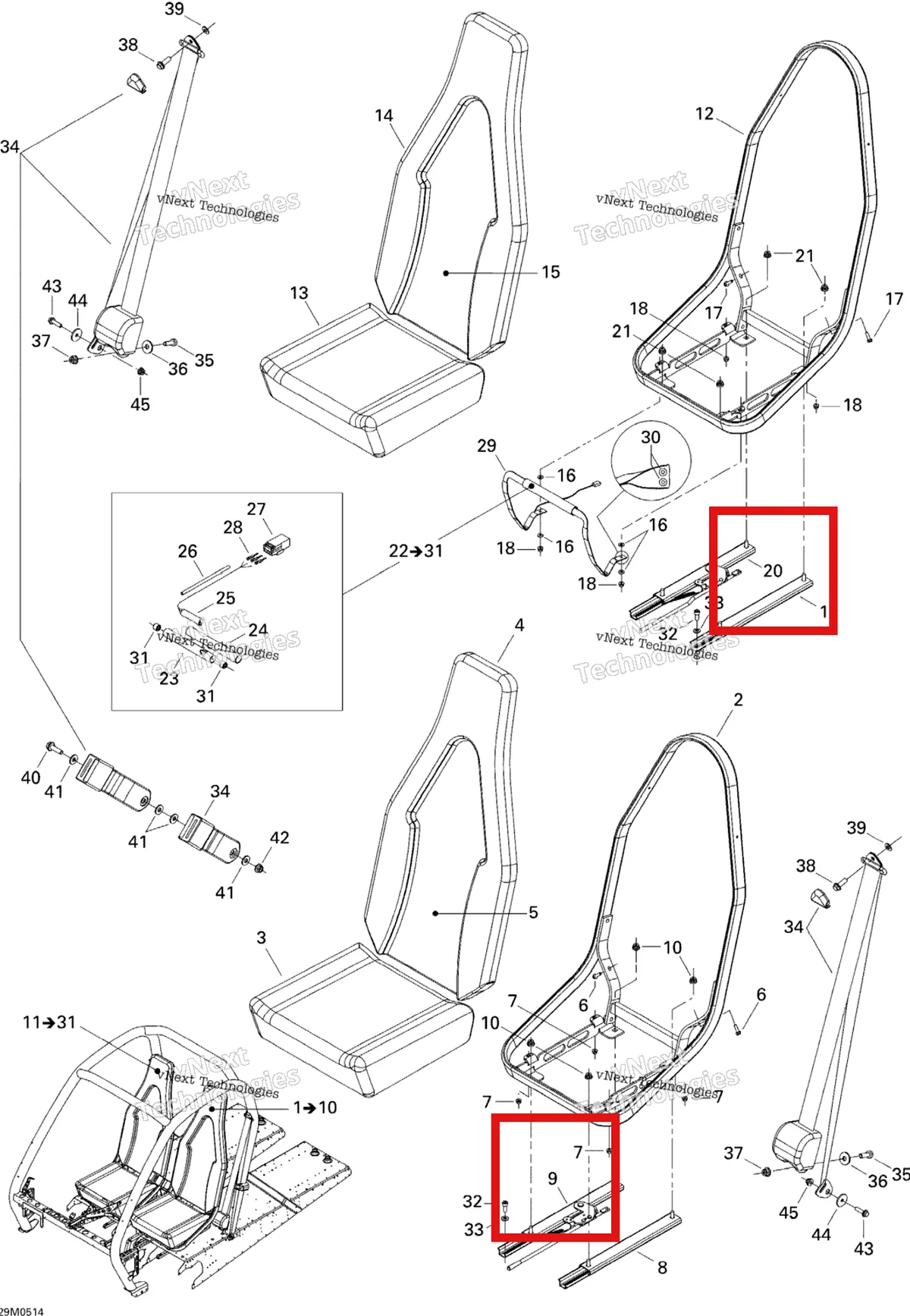 Деталь 510004272 на схеме узла 2004 Ski-Doo Elite 1500 1st Edition Seat