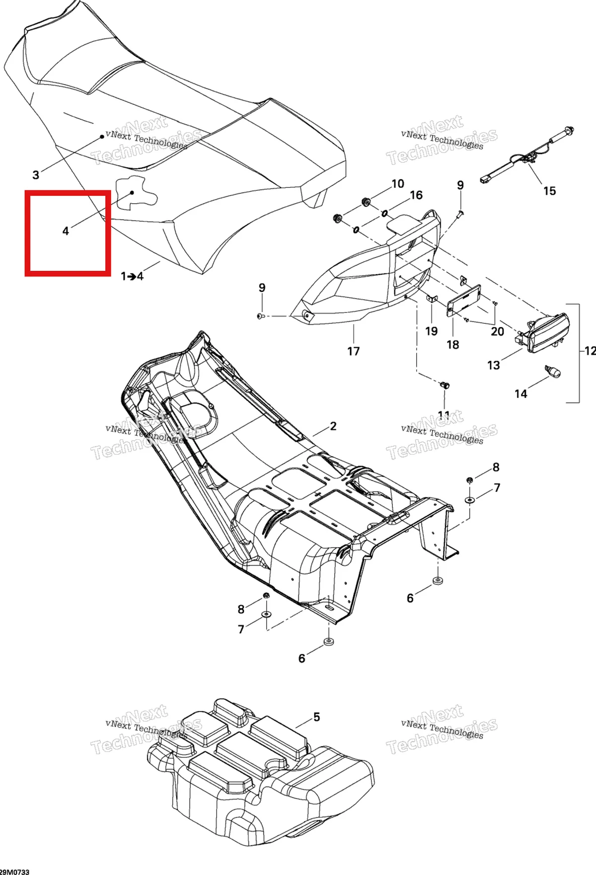 Деталь 510004321 на схеме узла 2007 Ski-Doo MX Z 440X Racing Seat