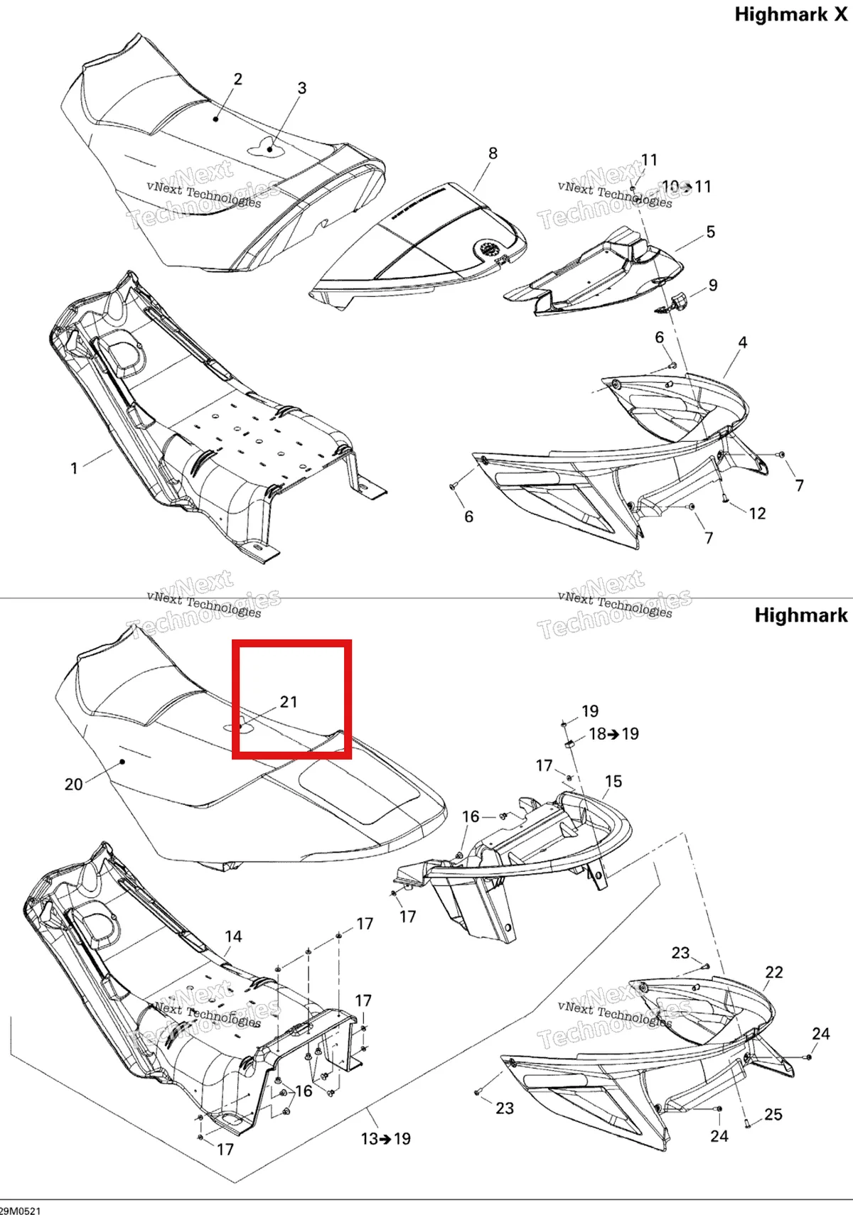 Деталь 510004351 на схеме узла 2005 Ski-Doo Summit 1000 SDI, Highmark & Highmark X Seat