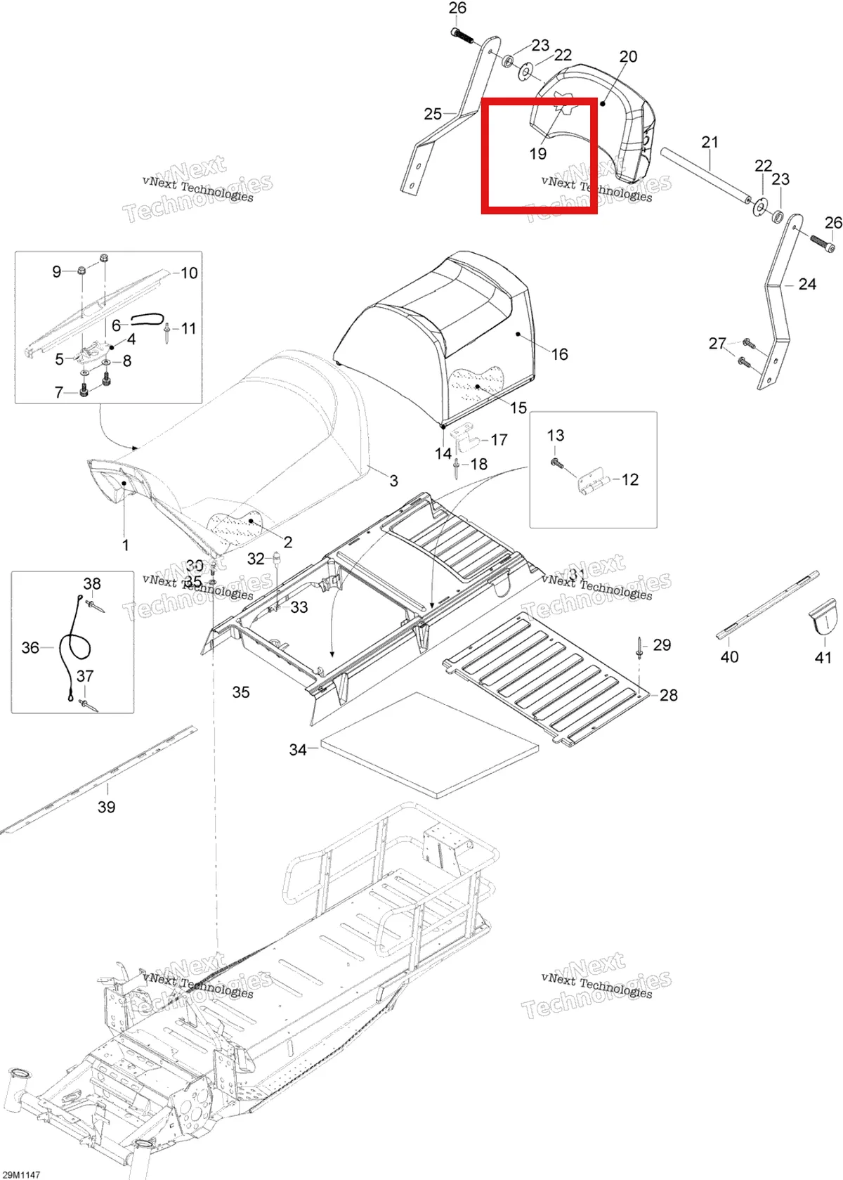 Деталь 510004365 (Пена) на схеме узла 2012 Ski-Doo Skandic SWT V800 YetiII Seat