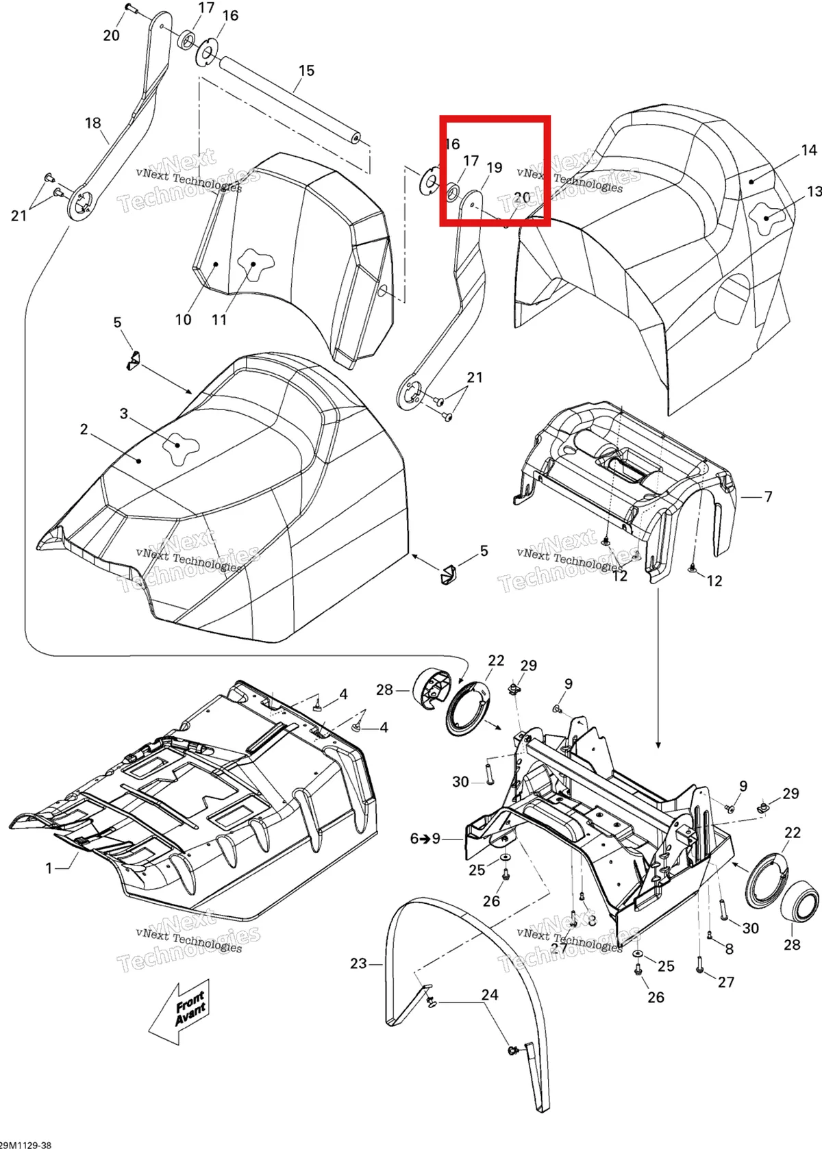 Деталь 510004375 (Деталь Lh Arm, Black) на схеме узла 2011 Ski-Doo Expedition Sport 600ACE Seat