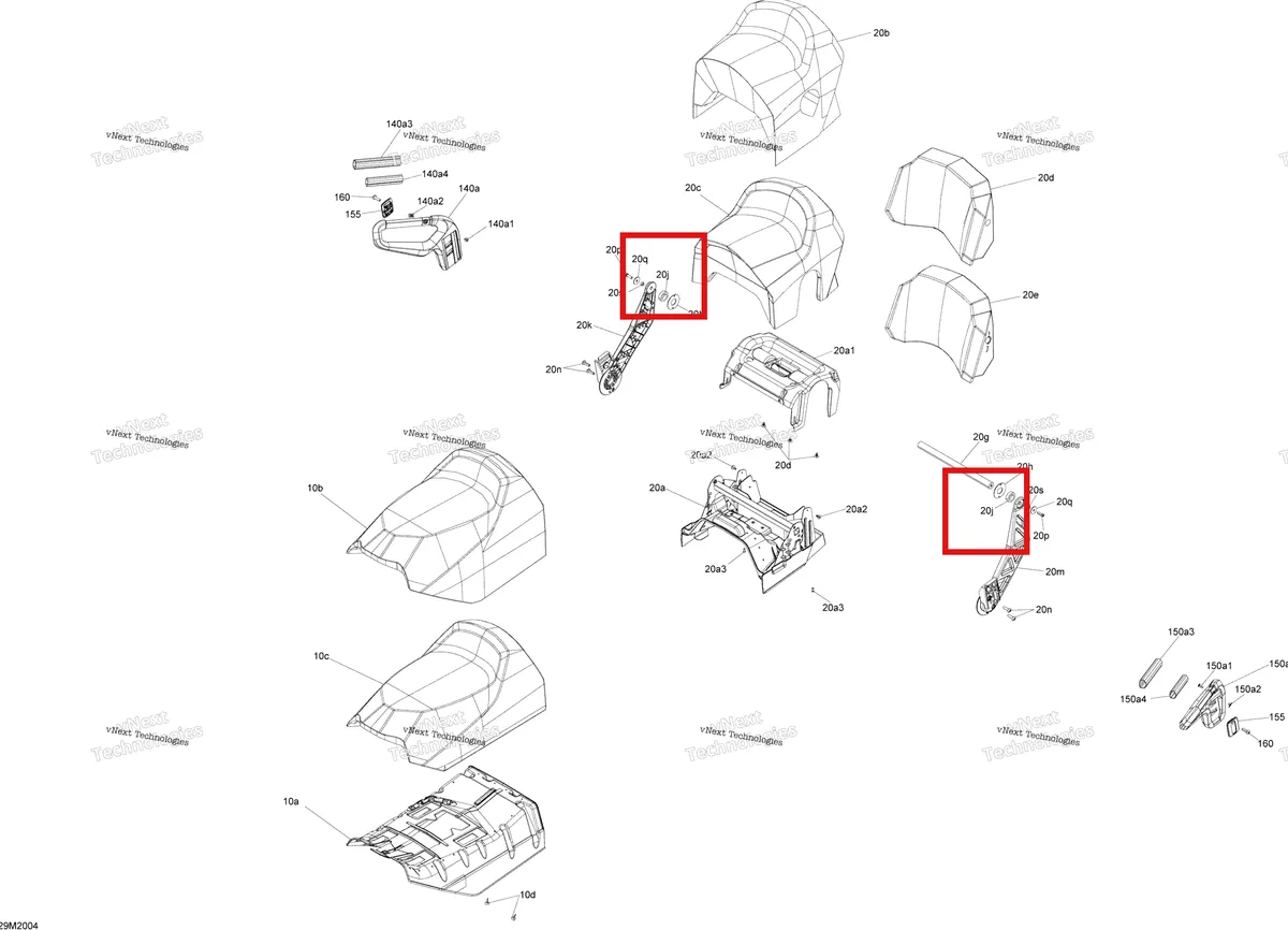 Деталь 510004378 (Деталь Rubber Washer) на схеме узла 2020 Ski-Doo EXPEDITION SPORT 550F Seat