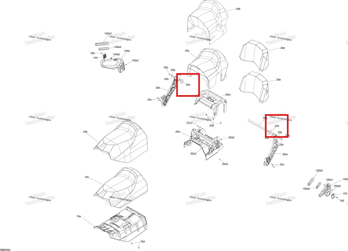 Деталь 510004379 (Шайба) на схеме узла 2020 Ski-Doo EXPEDITION SPORT 550F Seat