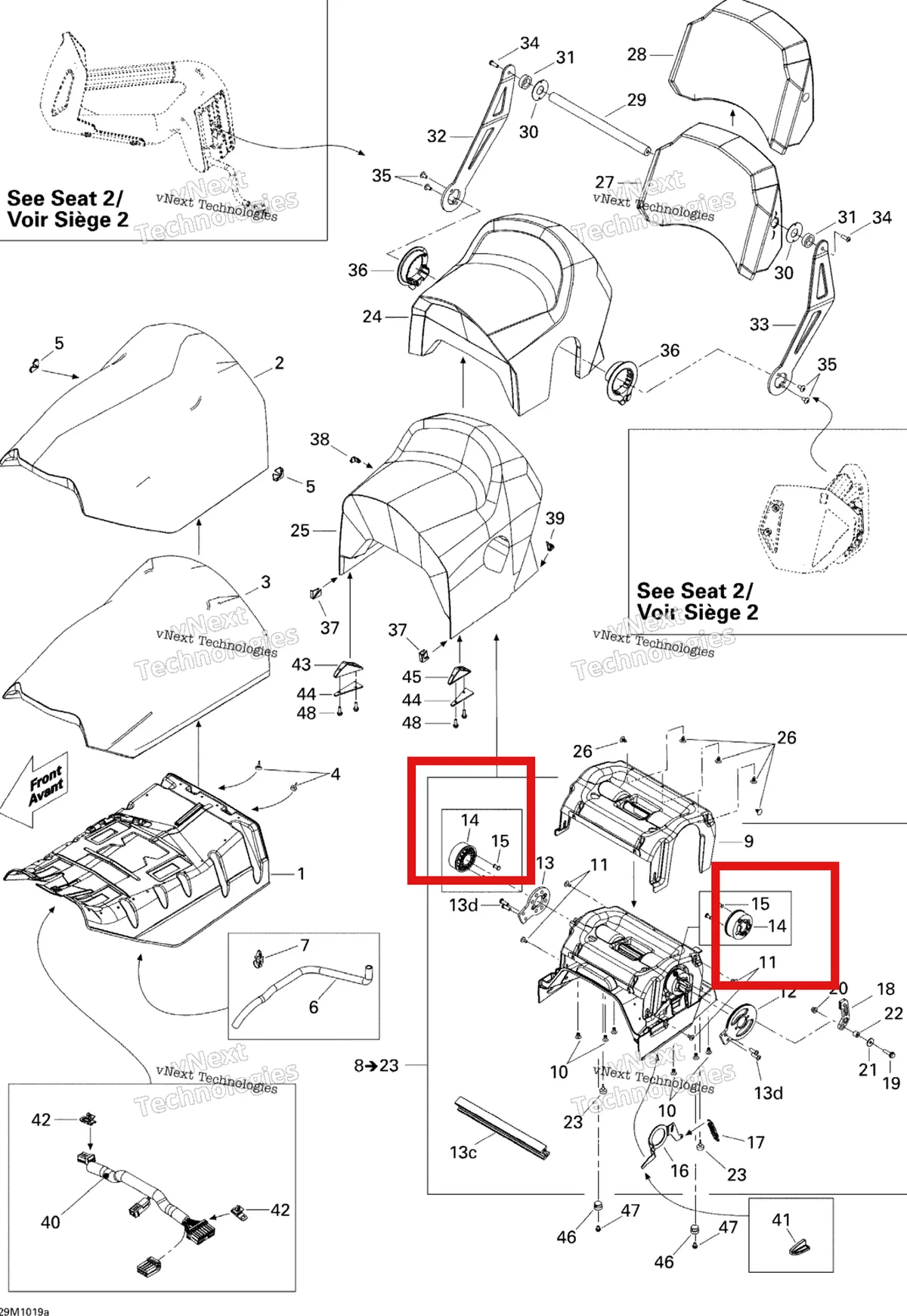 Деталь 510004390 (Проставка) на схеме узла 2010 Ski-Doo Grand-Touring LE 1200 Seat 1, Le