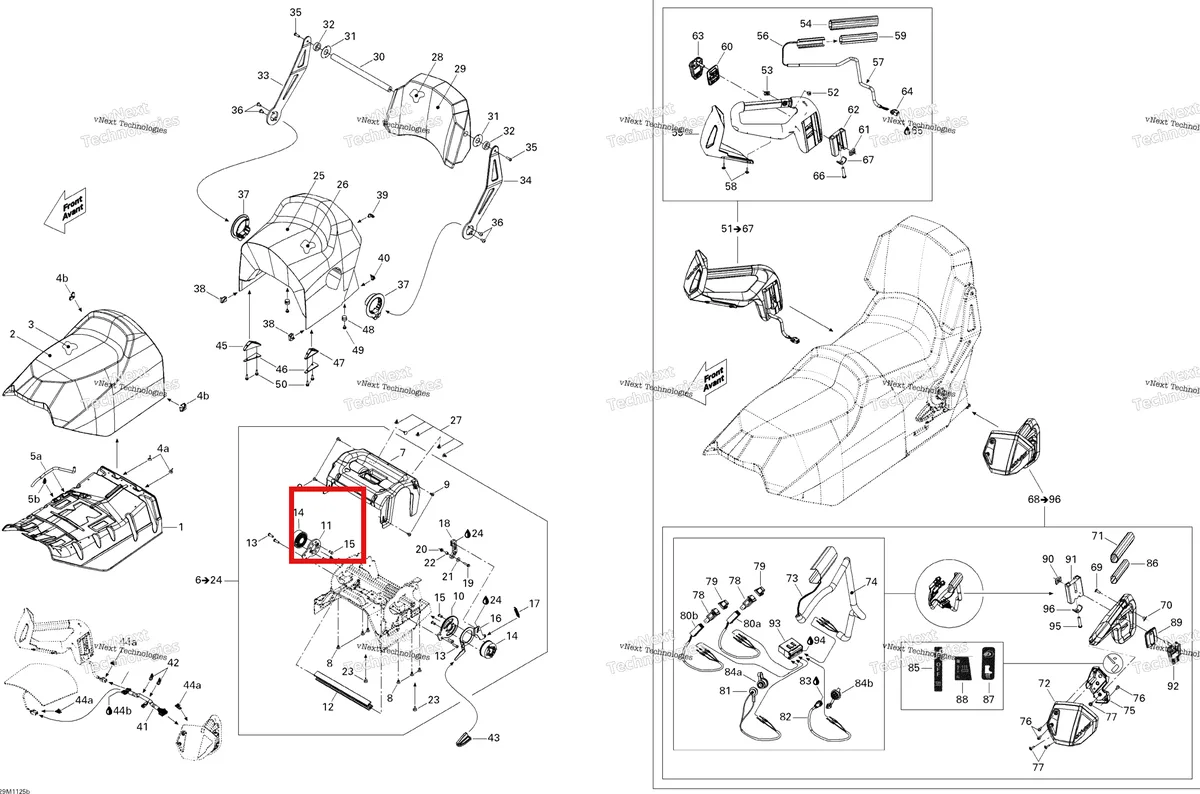 Деталь 510004393 (Деталь Link Plate) на схеме узла 2011 Ski-Doo Grand Touring LE & SE 1200 XR Seat Se