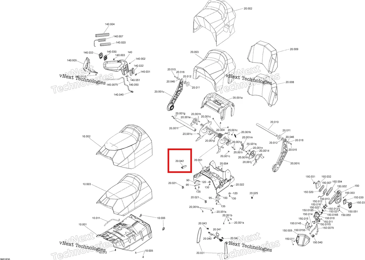 Деталь 510004419 (Рукоятка) на схеме узла 2018 Ski-Doo GRAND TOURING 600HO E-TEC Seat Grand Touring Le