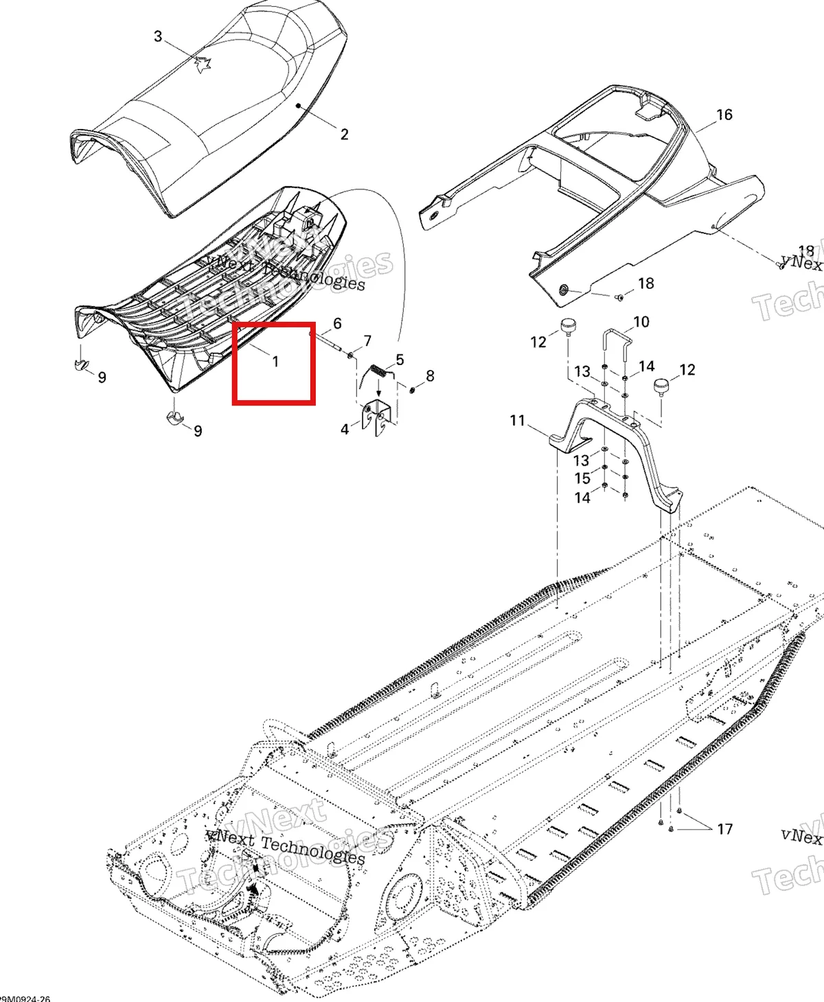 Деталь 510004487 на схеме узла 2009 Ski-Doo Skandic Tundra Seat