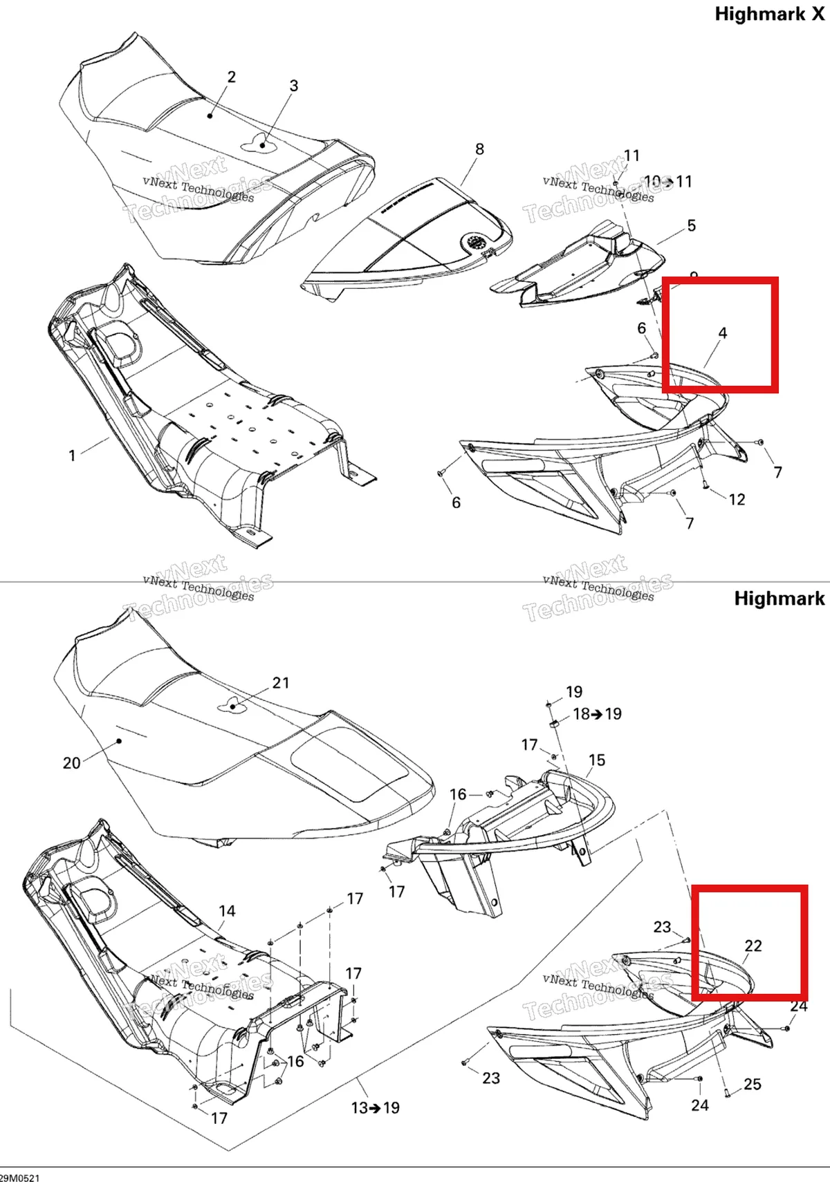 Деталь 510004540 на схеме узла 2005 Ski-Doo Summit 1000 SDI, Highmark & Highmark X Seat