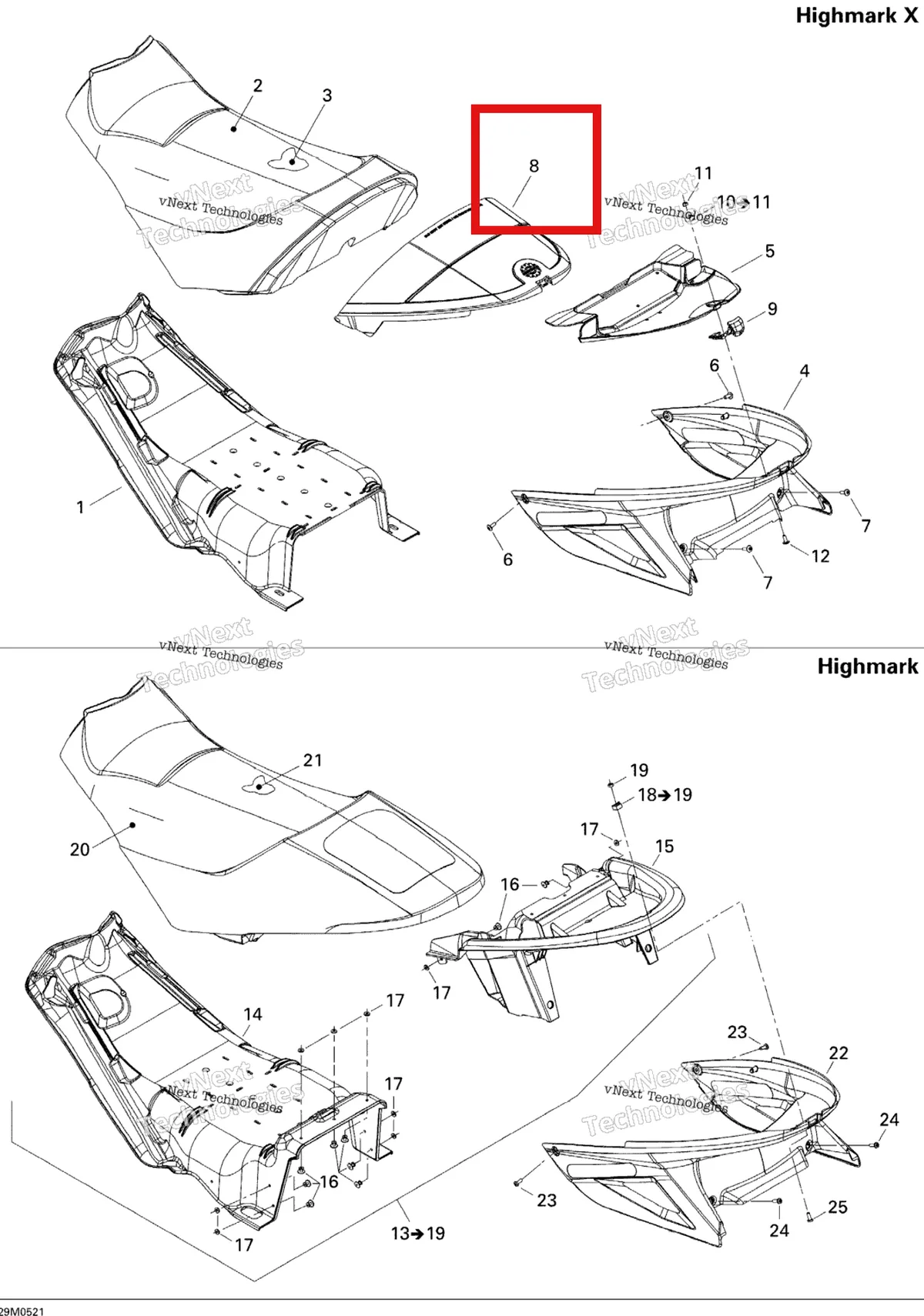 Деталь 510004541 на схеме узла 2005 Ski-Doo Summit 1000 SDI, Highmark & Highmark X Seat