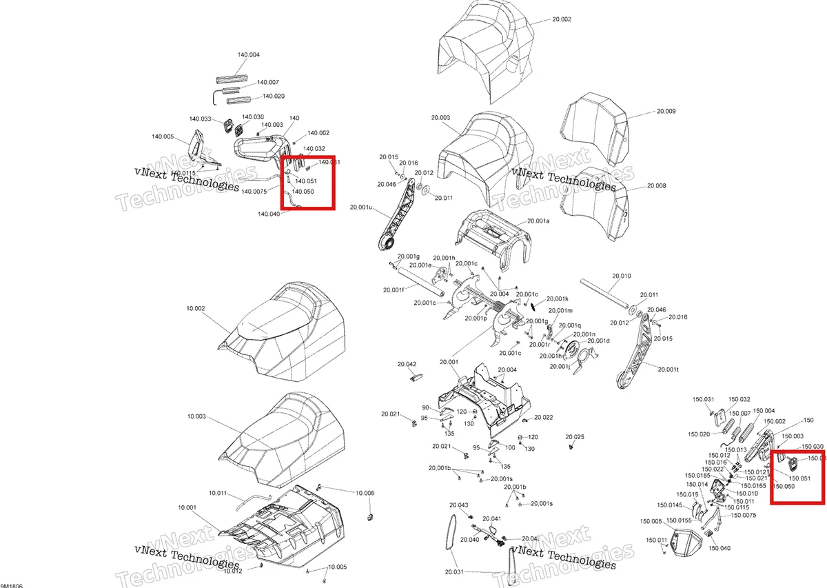 Деталь 510004565 (Деталь Handle Clamp) на схеме узла 2018 Ski-Doo GRAND TOURING 600HO E-TEC Seat Grand Touring Le