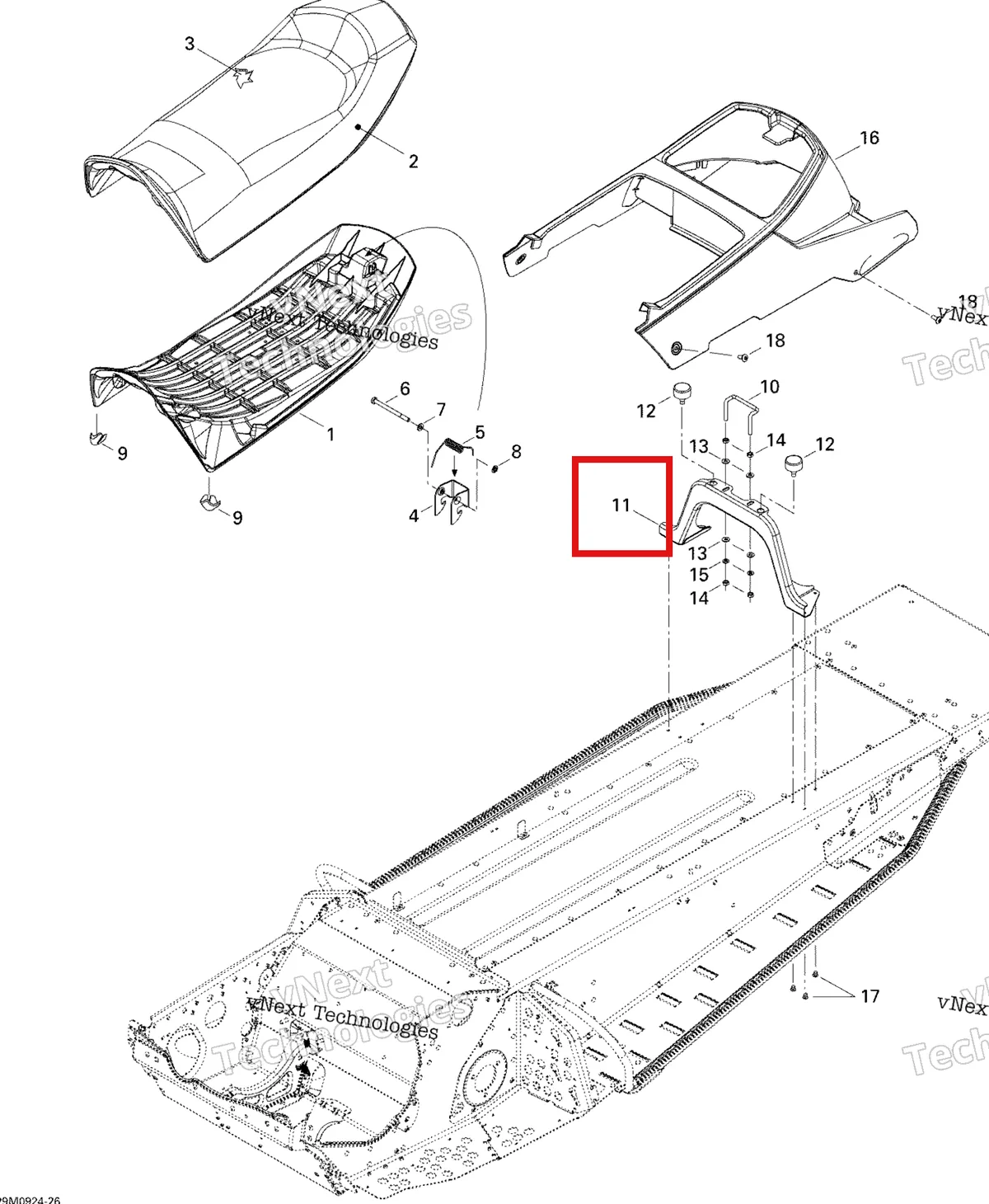 Деталь 510004602 на схеме узла 2009 Ski-Doo Skandic Tundra Seat