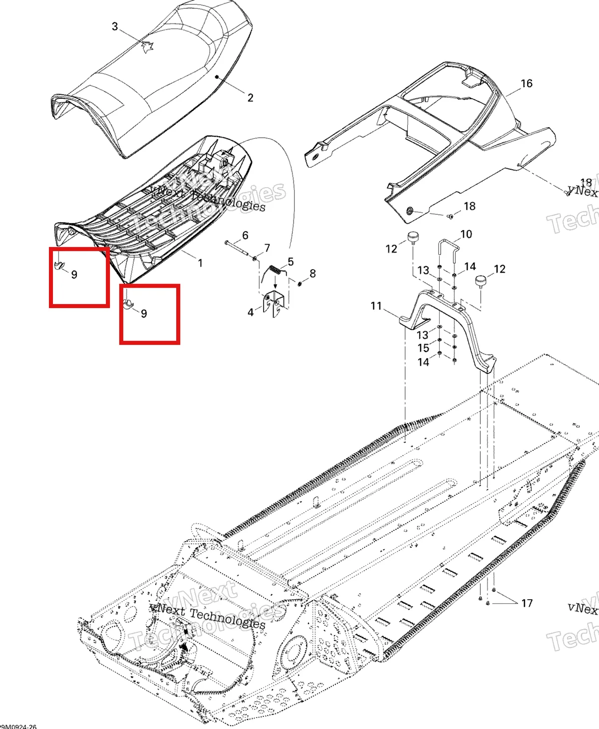 Деталь 510004606 на схеме узла 2009 Ski-Doo Skandic Tundra Seat