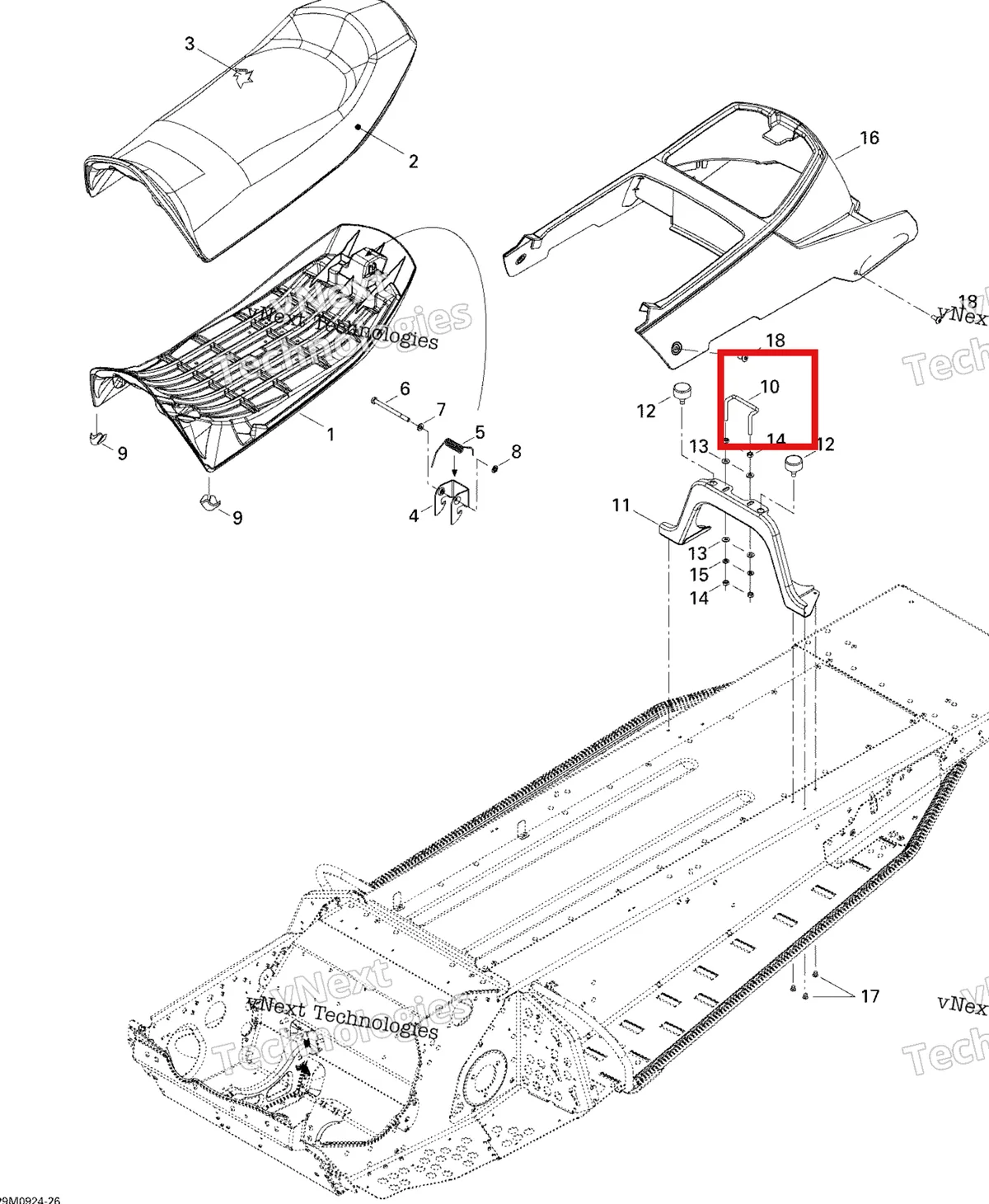 Деталь 510004608 на схеме узла 2009 Ski-Doo Skandic Tundra Seat