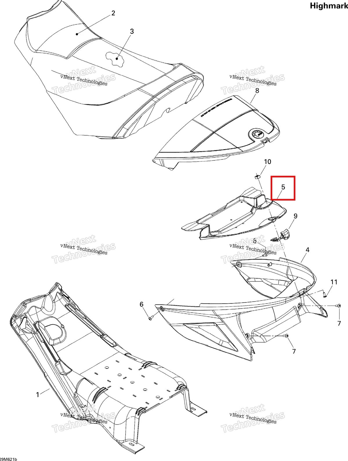 Деталь 510004620 на схеме узла 2006 Ski-Doo Summit 1000 SDI, Highmark & Highmark X Seat Hm