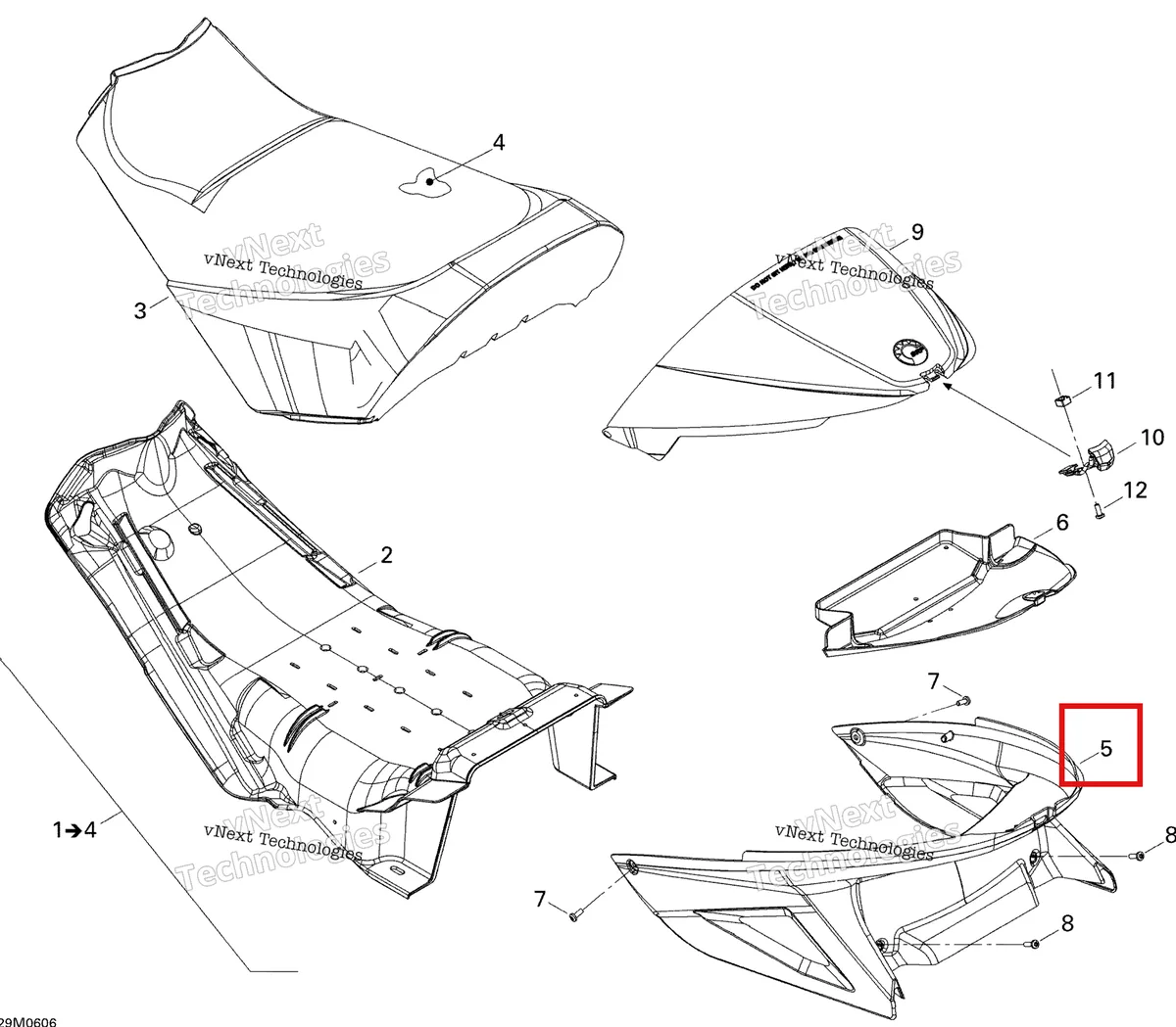 Деталь 510004647 на схеме узла 2006 Ski-Doo GSX 500SS Seat 500