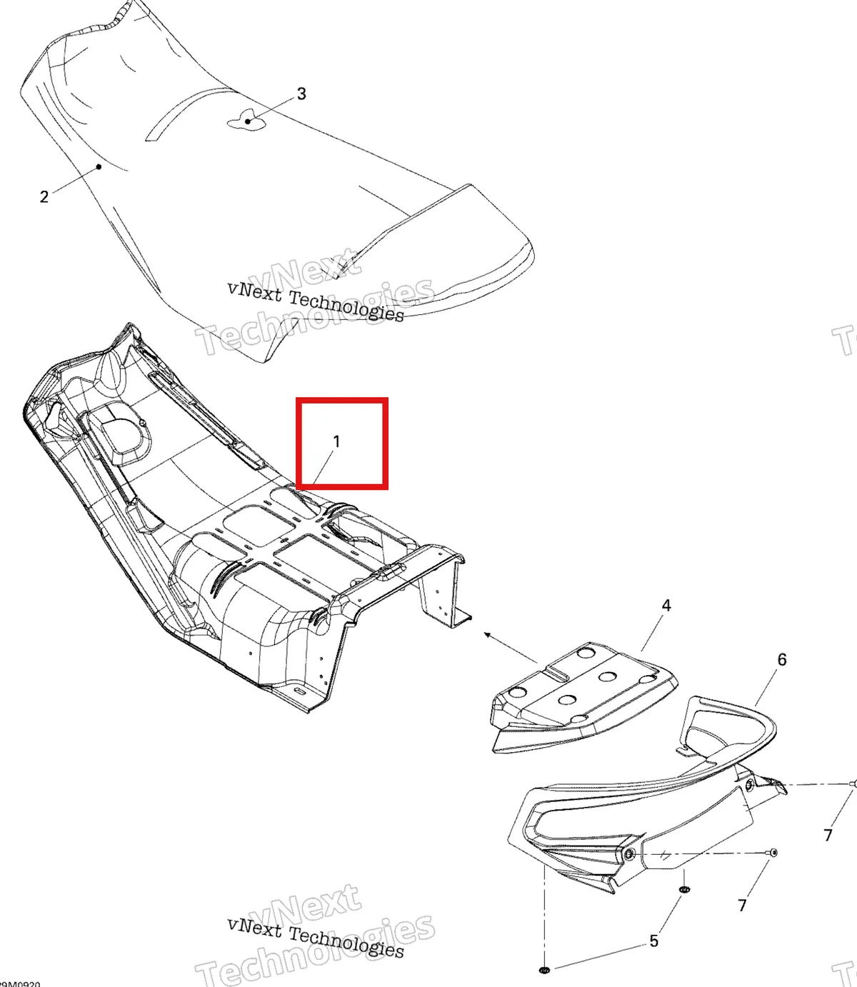 Деталь 510004658 на схеме узла 2009 Ski-Doo MX Z 550X Seat