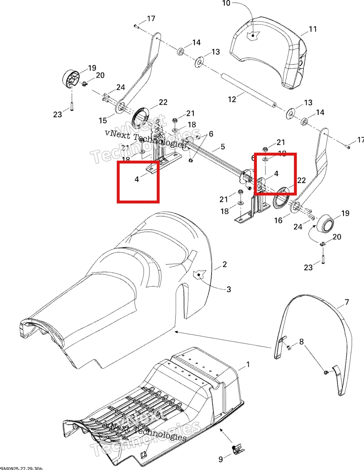 Деталь 510004662 (Деталь T Plate) на схеме узла 2009 Ski-Doo Skandic Tundra LT 550F Seat