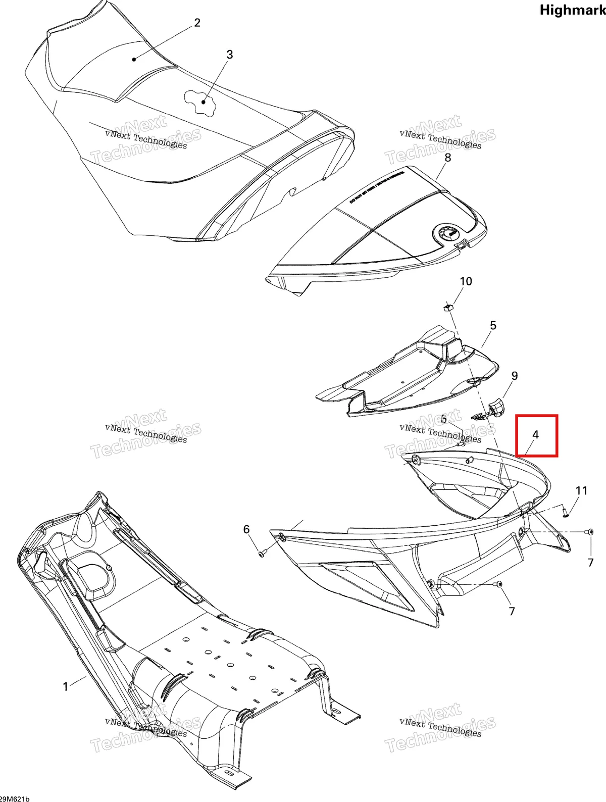 Деталь 510004673 на схеме узла 2006 Ski-Doo Summit 1000 SDI, Highmark & Highmark X Seat Hm
