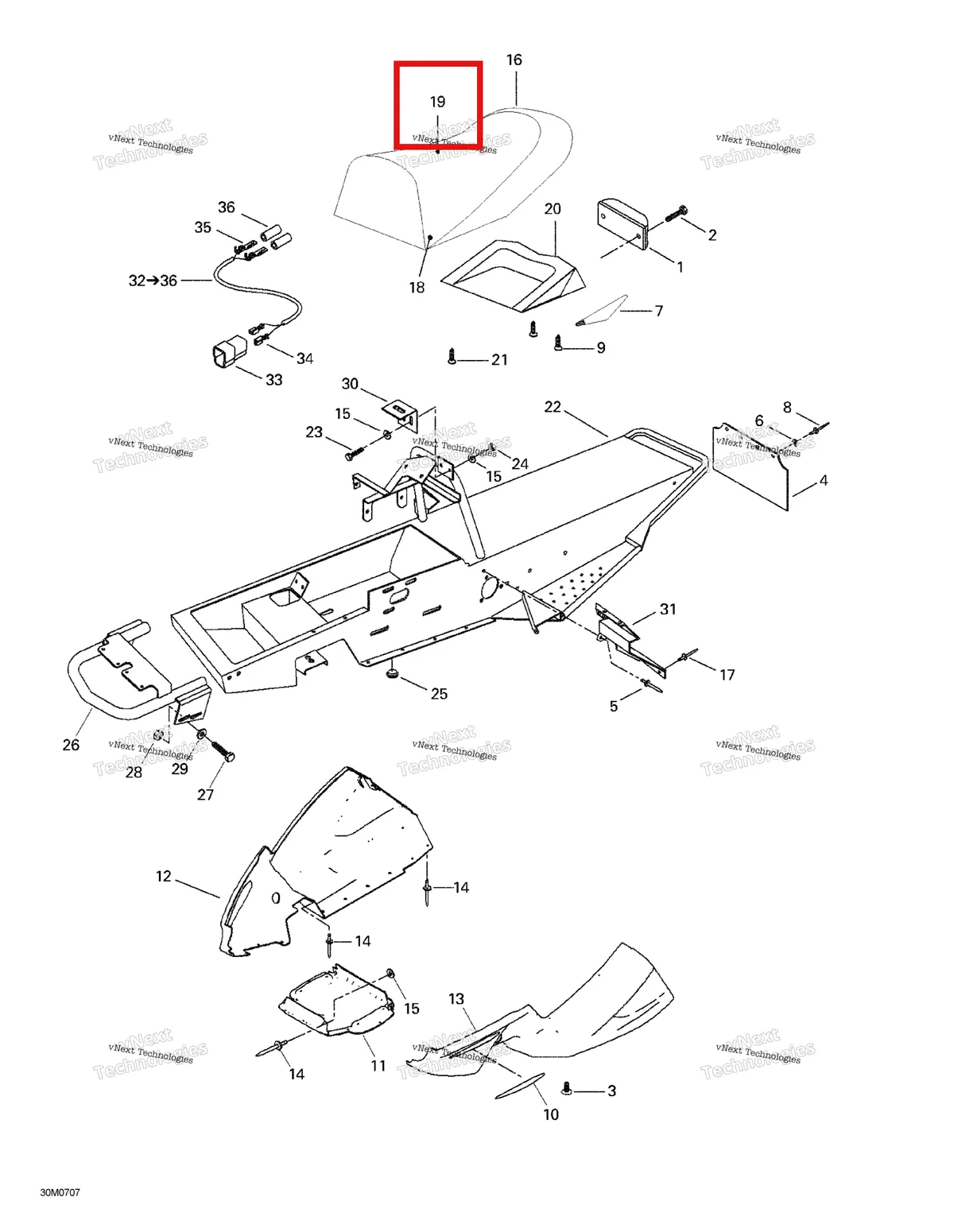 Деталь 510004678 на схеме узла 2007 Ski-Doo Mini Z Frame And Body