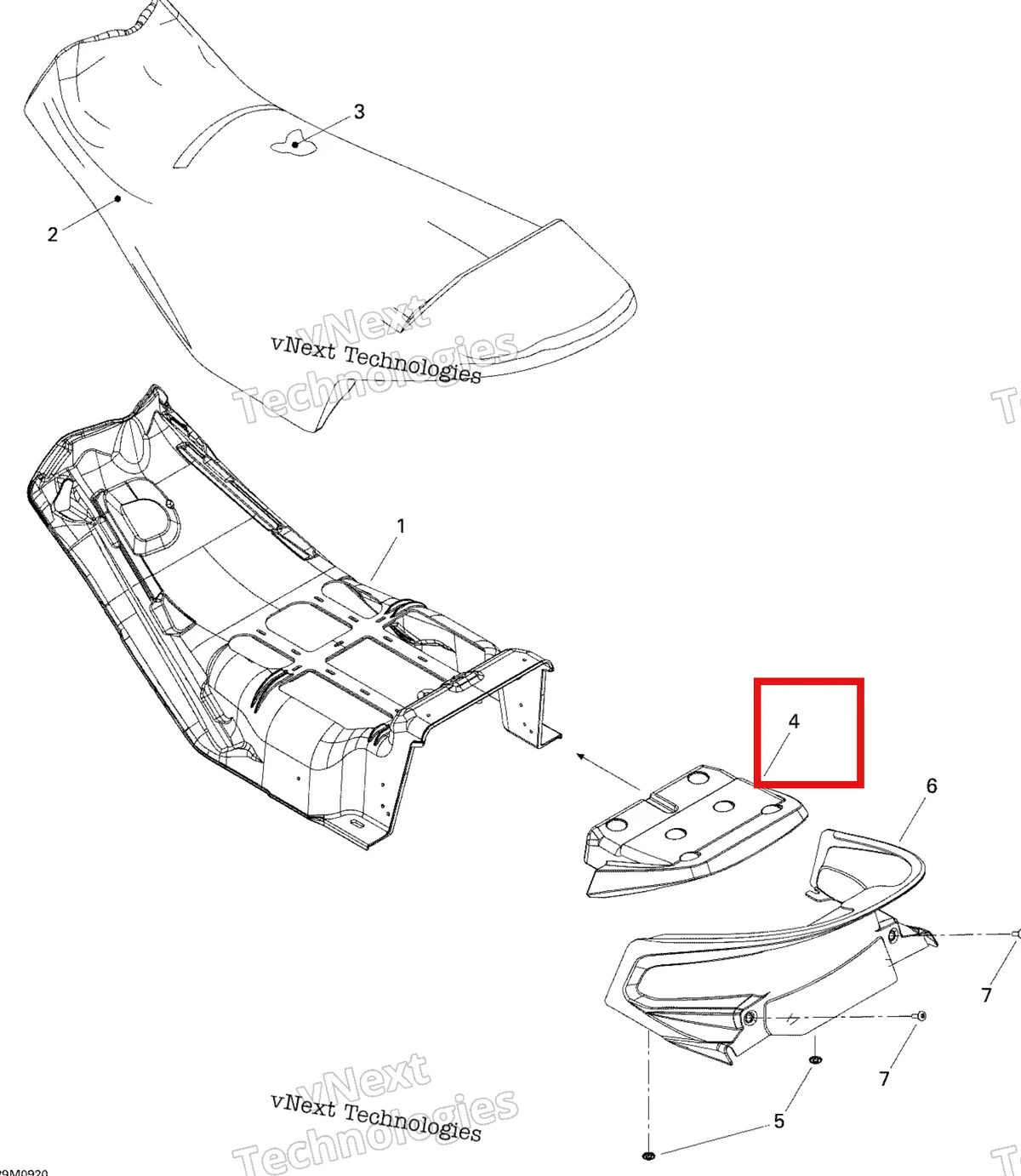 Деталь 510004714 на схеме узла 2009 Ski-Doo MX Z 550X Seat