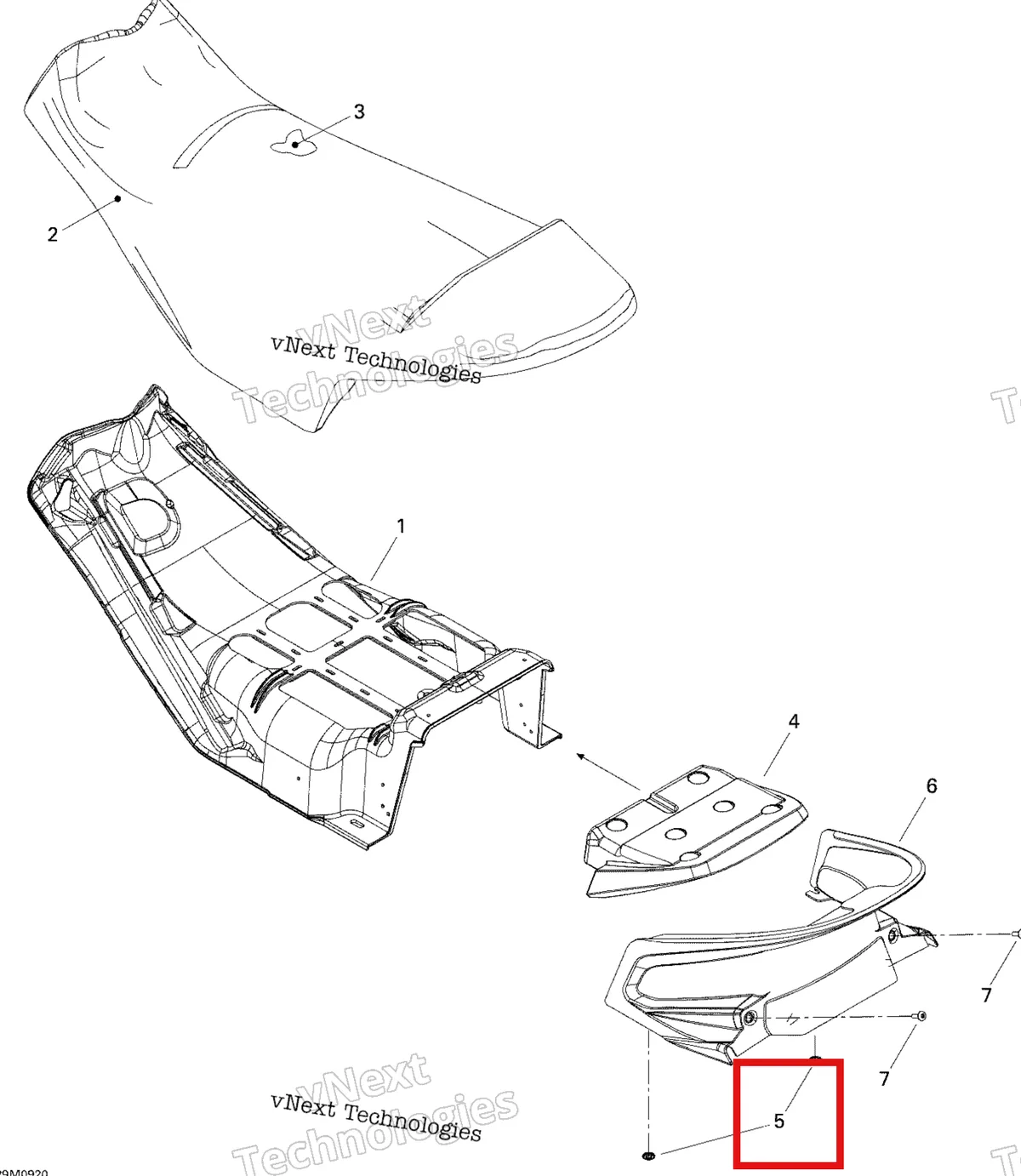 Деталь 510004715 на схеме узла 2009 Ski-Doo MX Z 550X Seat