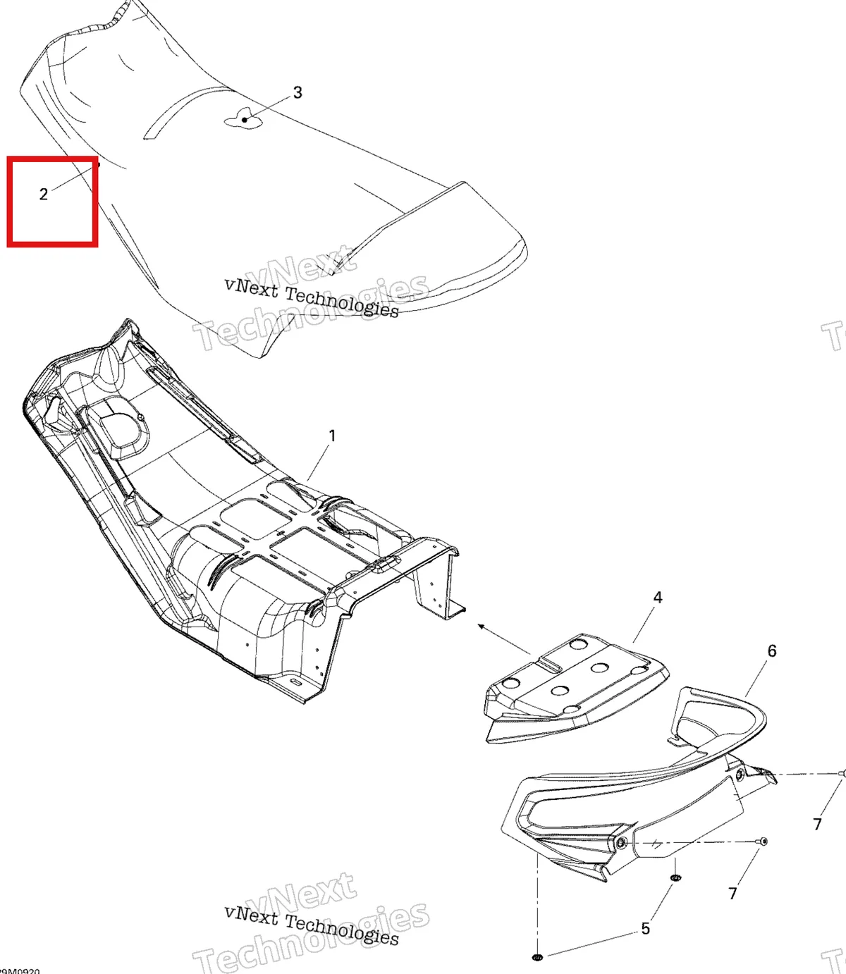 Деталь 510004724 на схеме узла 2009 Ski-Doo MX Z 550X Seat