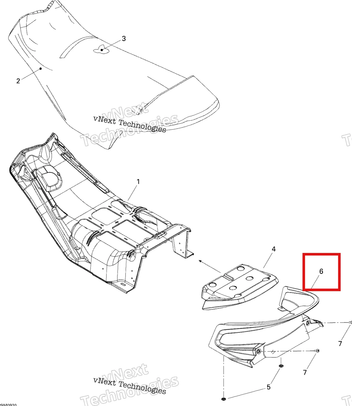 Деталь 510004736 на схеме узла 2009 Ski-Doo MX Z 550X Seat