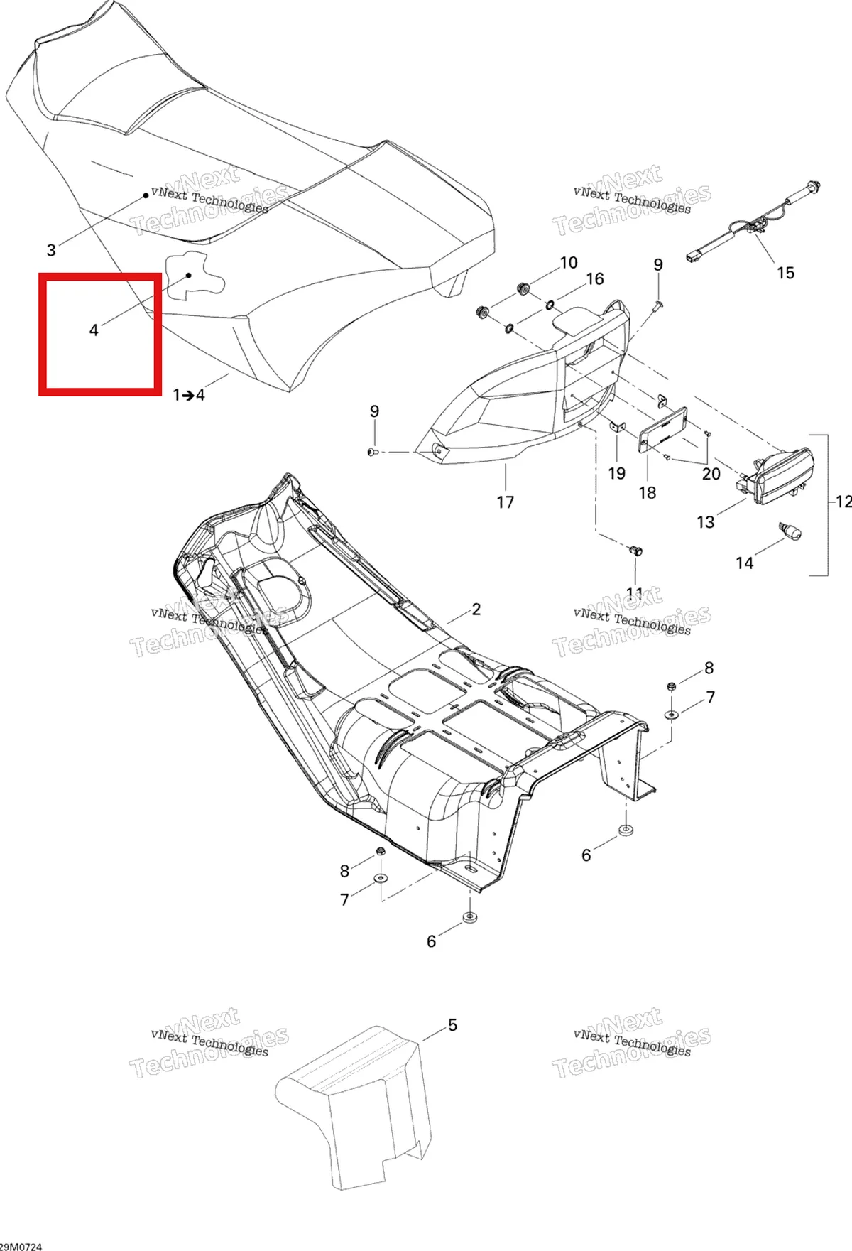 Деталь 510004753 на схеме узла 2007 Ski-Doo MX Z XRS 600 HO SDI Seat