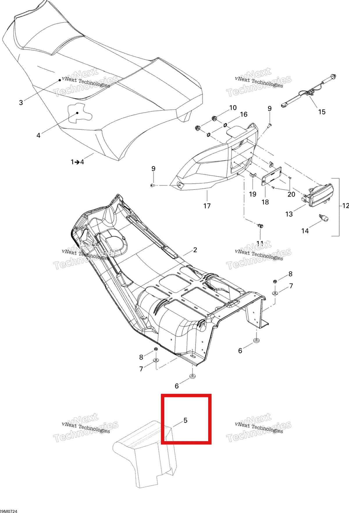 Деталь 510004765 на схеме узла 2007 Ski-Doo MX Z XRS 600 HO SDI Seat