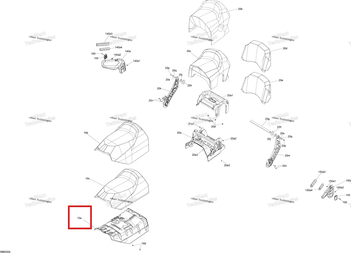 Деталь 510004775 (Деталь Front Seat Base) на схеме узла 2020 Ski-Doo EXPEDITION SPORT 550F Seat