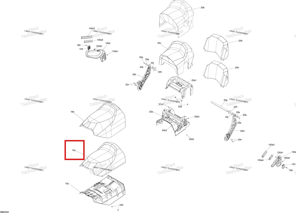 Деталь 510004777 (Деталь Front Seat Foam) на схеме узла 2020 Ski-Doo EXPEDITION SPORT 550F Seat