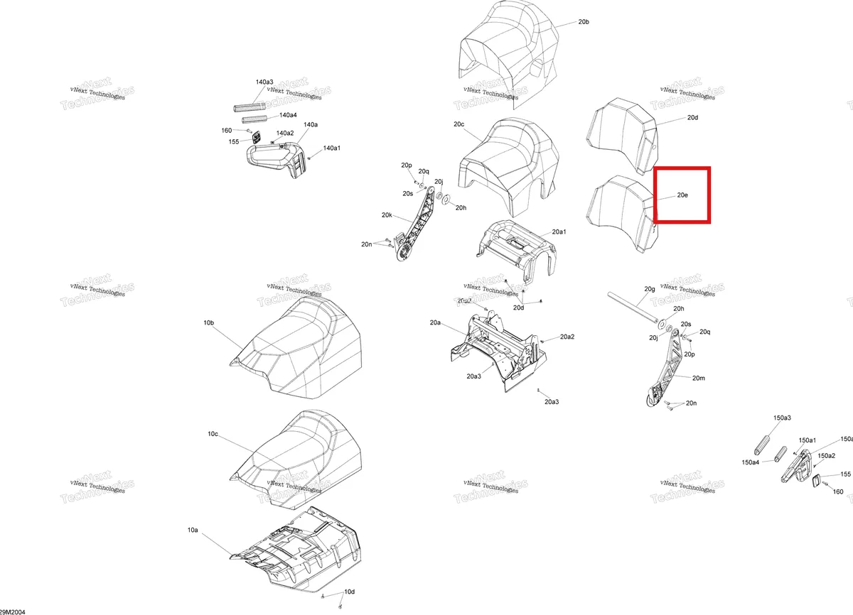 Деталь 510004782 (Деталь Backrest Foam) на схеме узла 2020 Ski-Doo EXPEDITION SPORT 550F Seat