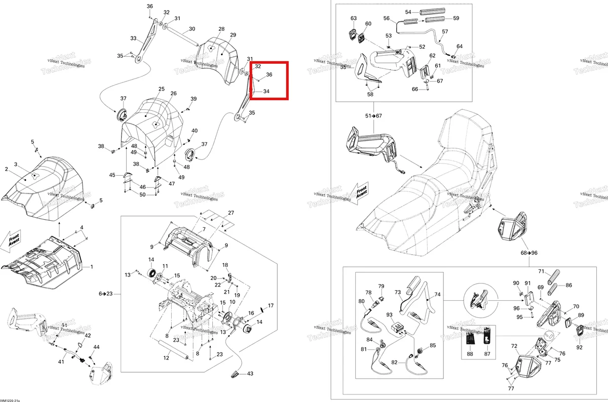 Деталь 510004794 на схеме узла 2012 Ski-Doo Grand Touring LE & SE 1200 XR Seat Le