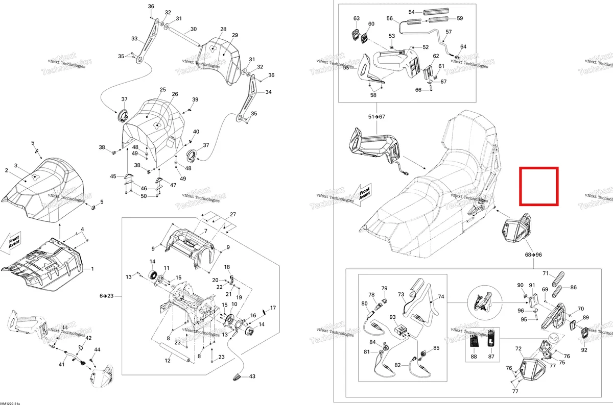 Деталь 510004796 на схеме узла 2012 Ski-Doo Grand Touring LE & SE 1200 XR Seat Le