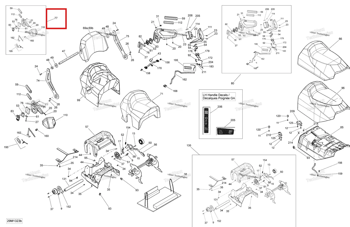 Деталь 510004800 на схеме узла 2013 Ski-Doo GRAND TOURING LE & SE 1200 XR Seat Se
